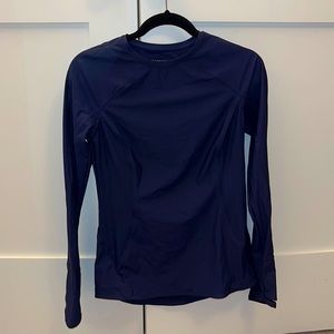 blue long sleeved Athleta athletic top. Size small.